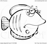 Sad Coloring Butterflyfish Cartoon Crying Clipart Outlined Vector Bored Cory Thoman Designlooter Royalty sketch template