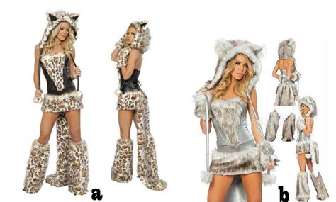 sexy furry leopard print furry halloween costume halloween cat wolf leopard nightclub clothing