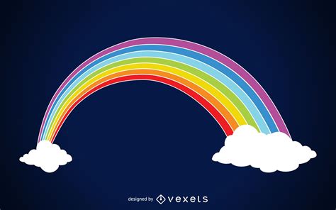 ilustración del arco iris en las nubes descargar vector