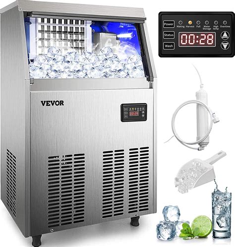 Buy Vevor 110v Commercial Ice Maker 80 90lbs24h With 33lbs Bin Full