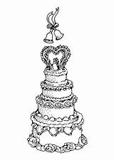 Torta Taart Colorare Gateau Hochzeitstorte Trouwfeest Malvorlage Torte Nunziale Trouwen Ausmalbilder Grote Nuziale Schoolplaten sketch template