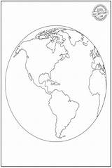 Coloring Globe Pages Earth sketch template