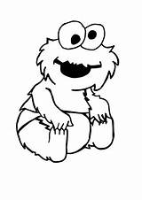 Cookie Monster Baby Coloring Pages Sitting sketch template