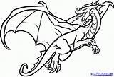 Dragon Drawings Coloring Easy Flying Dragons Draw Sketch Flight Step sketch template