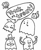 Coloring Trick Treat Pages Halloween Printable Ghost Cute Happy Coloring4free Drawings Book Color Print Cartoon Characters Scribblefun sketch template