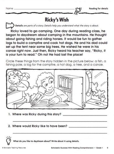 printable activity sheet helps motivate  child  read closely