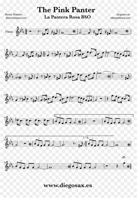 alto sax sheet  saxophone  soprano saxophone partitura de la pantera rosa hd png