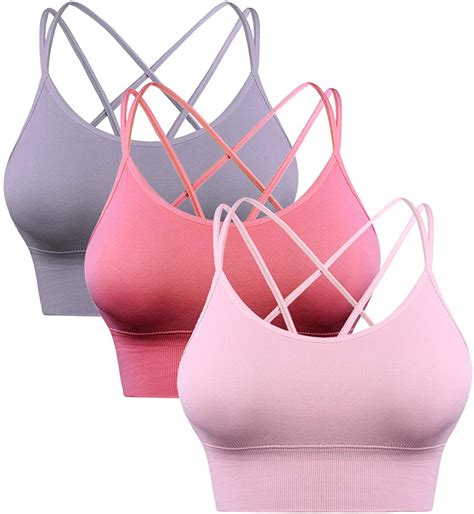 gocedsa women strappy sports bra for women sexy crisscross back for