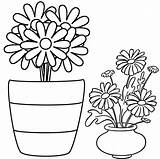 Pot Flower Coloring Beautiful Pages Artfully Decorated sketch template