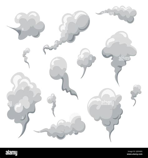 smoke smell clouds  cartoon white fog isolated clipartpuff  wind