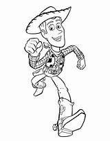 Woody Coloring Sheriff Running Pages Toy Story Supercoloring sketch template