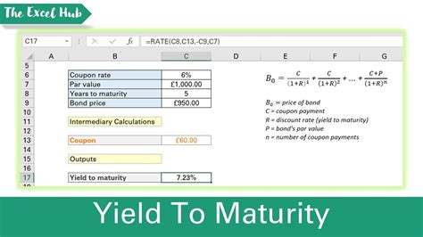 calculate  yield  maturity   bond  excel youtube