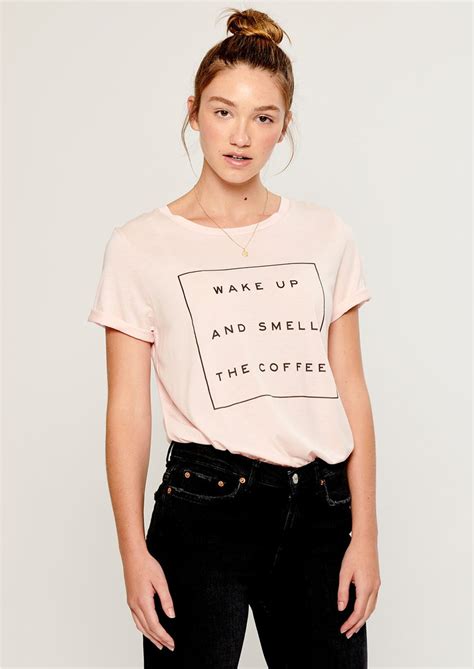 south parade wake up and smell the coffee tee pink