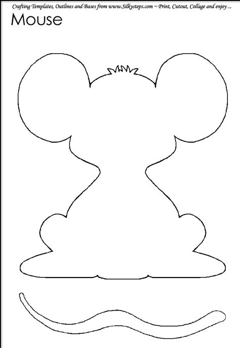 mouse outline template hedgerow craft  collage preschool