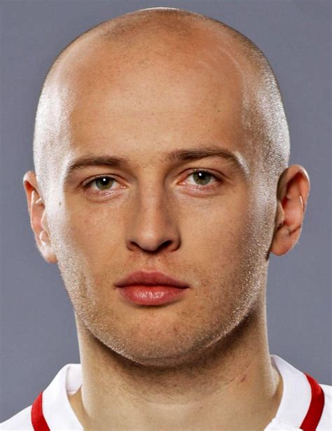 man   bald head wearing  red  white shirt