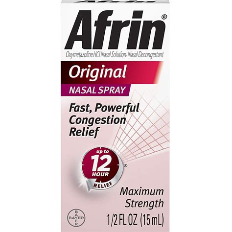Buy Afrin Original Nasal Spray Fast Powerful Congestion Relief 12