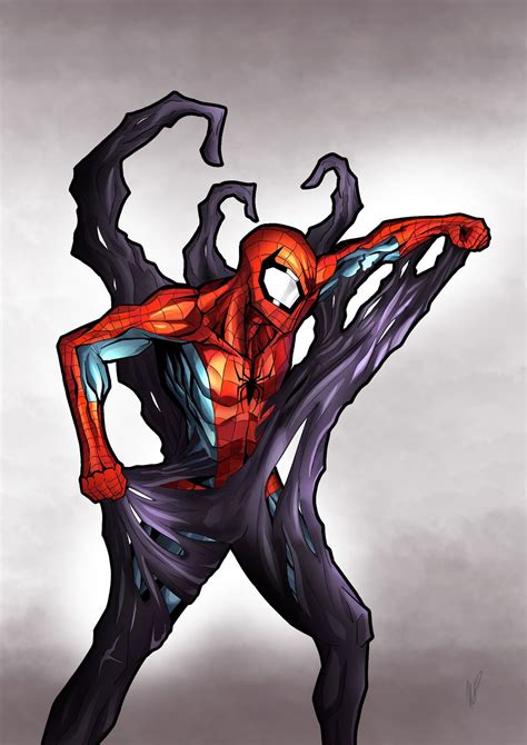spiderman fan art spiderman vs symbiote by william