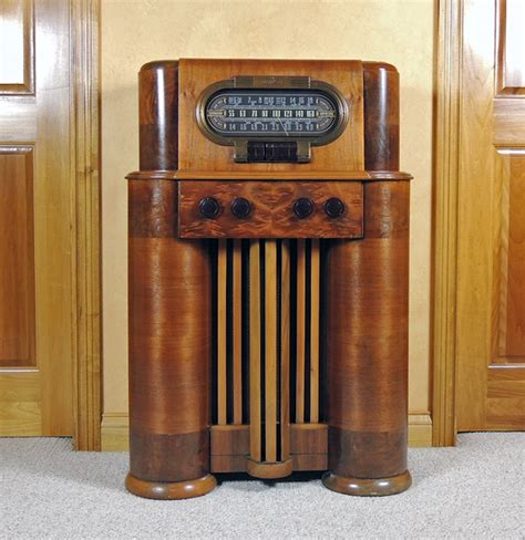 vintage rca victor art deco console radio ebth