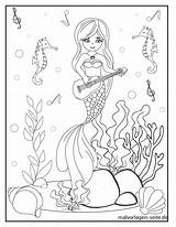 Meerjungfrau Malvorlage Ausmalbild Meerjungfrauen sketch template