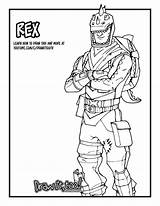 Rex Fortnite Coloring Draw Drawing Royale Battle Tutorial Too sketch template