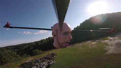 headocopter hd flight vid  scanned  printed life sized human head quadcopter fpv drone