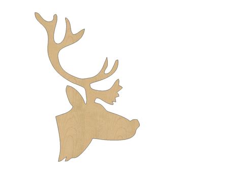 reindeer head cutout shape laser cut unfinished wood shapes