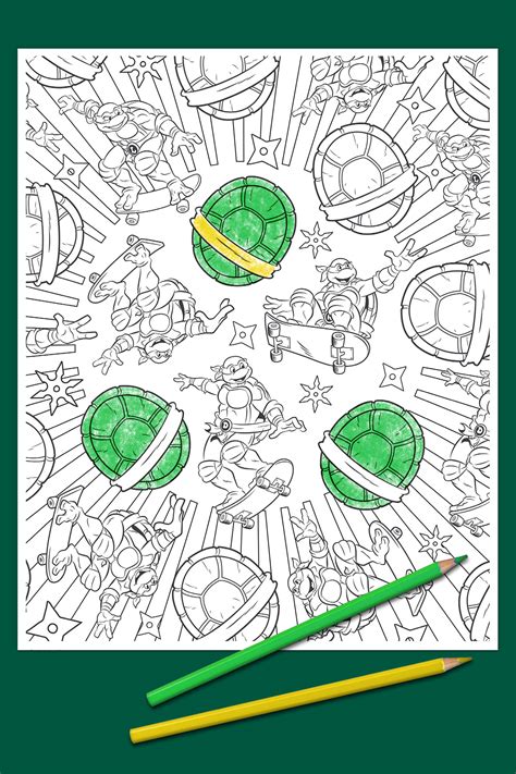 tmnt adult coloring page nickelodeon parents