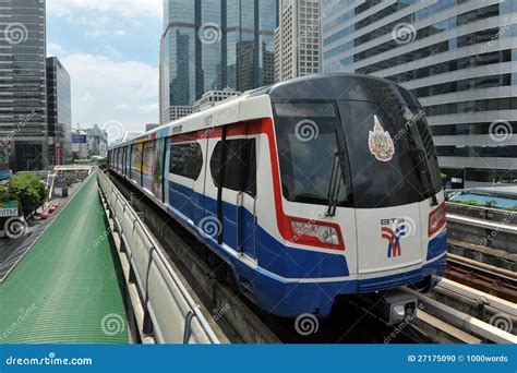 modern train  elevated rails  bangkok editorial image image