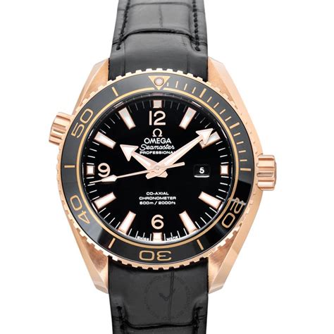 seamaster automatic black dial kt rose gold mens