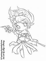 Chibi League Legends Coloring Sona Janna Line Para Colorir Anime Desenhos Pages Lineart Drawings Em Designlooter Salvo Uploaded User Visitar sketch template