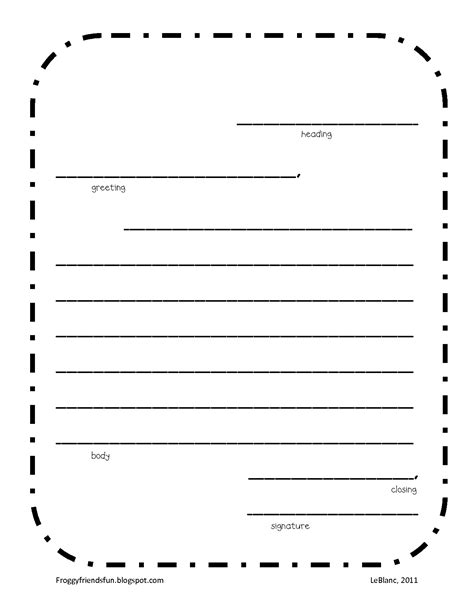 blank letter writing template friendly letter template friendly