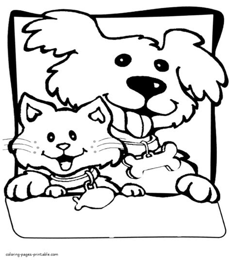 dog  cat coloring pages printable coloring pages printablecom