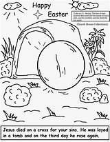 Easter Coloring Jesus Pages Resurrection Kids Printable Religious Christian Tomb Risen He Empty Sunday School Bible Preschool Church Churchhousecollection Preschoolers sketch template