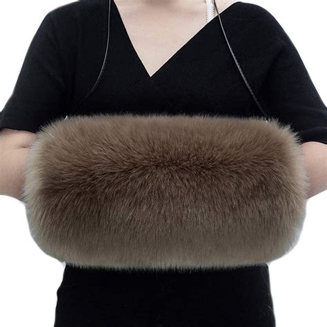 Women Faux Fur Hand Muffs Cozy Fleece Lightweight Winter Arm Warmer