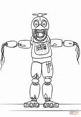 Coloring Fnaf Chica Withered Pages Printable Drawing Dot sketch template