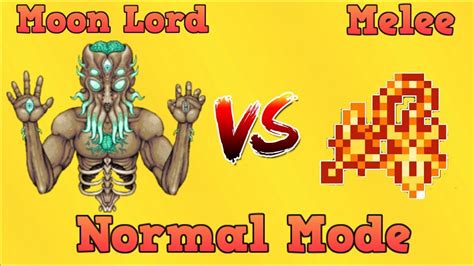 Terraria Melee Moon Lord Boss Fight On Normal Mode Youtube