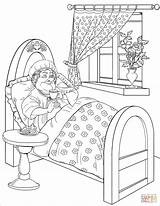 Coloring Bed Printable Pages Marvelous Grandmother Birijus sketch template