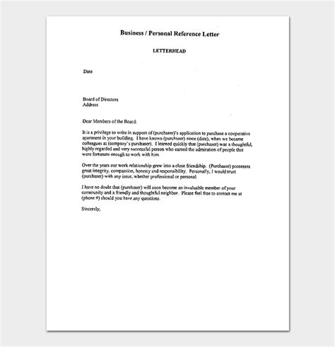 business reference letter   write  format  samples