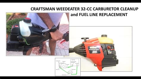 craftsman weedeater cc carburetor cleanup  fuel  replacement youtube