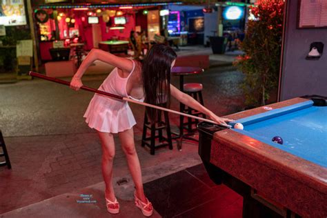 Relaxing And Playing Pool With No Bra Or Panties September 2018