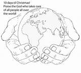 Holding Earth Hand Hands Drawing Coloring His Sketch Colouring Kids God Clipart Pages Drawings Bible Sheets Google Pre Ie Save sketch template