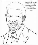 Coloring Pages Drake Book Funny Rap Minaj Nicki Color Rapper Weird Cartoon Print Insane Hop Hip Books Eyebrows Rappers Colouring sketch template
