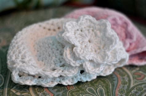 crochet baby beanie hat  flower pattern crochet ideas