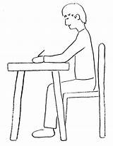 Drawing Posture Writing While Handwriting Desk School Sitting Table Improve Man Draw Sit Position Correct Good Write When Hand Patterns sketch template