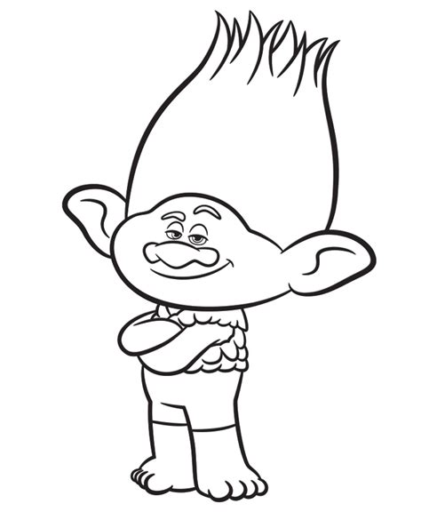 trolls coloring pages branch bmo show
