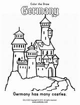 Germany Worksheets Activities Coloring Kids Castle sketch template