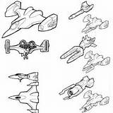 Coloring Spaceship Various Type Netart sketch template