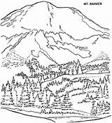 Coloring Pages Scenery Mountain Printable Mountains Getcolorings Print Color sketch template