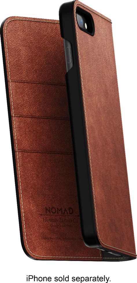 buy nomad leather folio case  apple iphone   brown case iplus folio brn