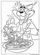Coloring Pasta Pages Tom Printable Jerry 4b70 Having Color sketch template